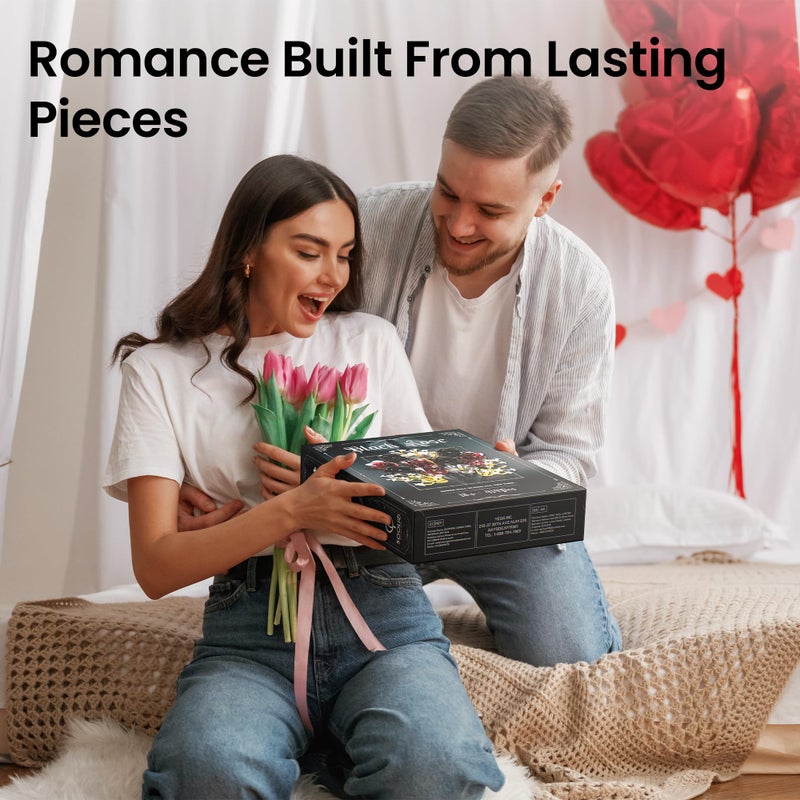 SOOLIO Rose Flower Bouquet Building Set for Adults, Women Teen Girlfriend Mom Wife Couple Creative Gift Artificial Floral Botanicals Collection Gothic Decor for Home or Office (414 PCS) - Image 2