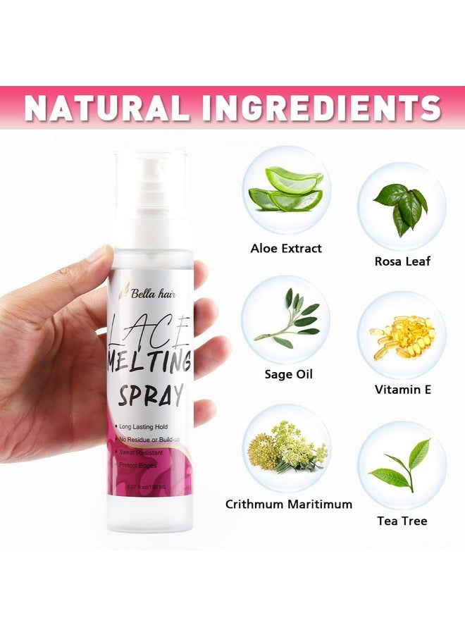 Bella Hair - Lace Melting And Holding Spray 5.07Oz/150Ml Quickdrying & Natural Finish Glueless Hair Lace Bond Adhesive For Lace Front Wigs/Frontal/Closure/Hairpiece - Image 1