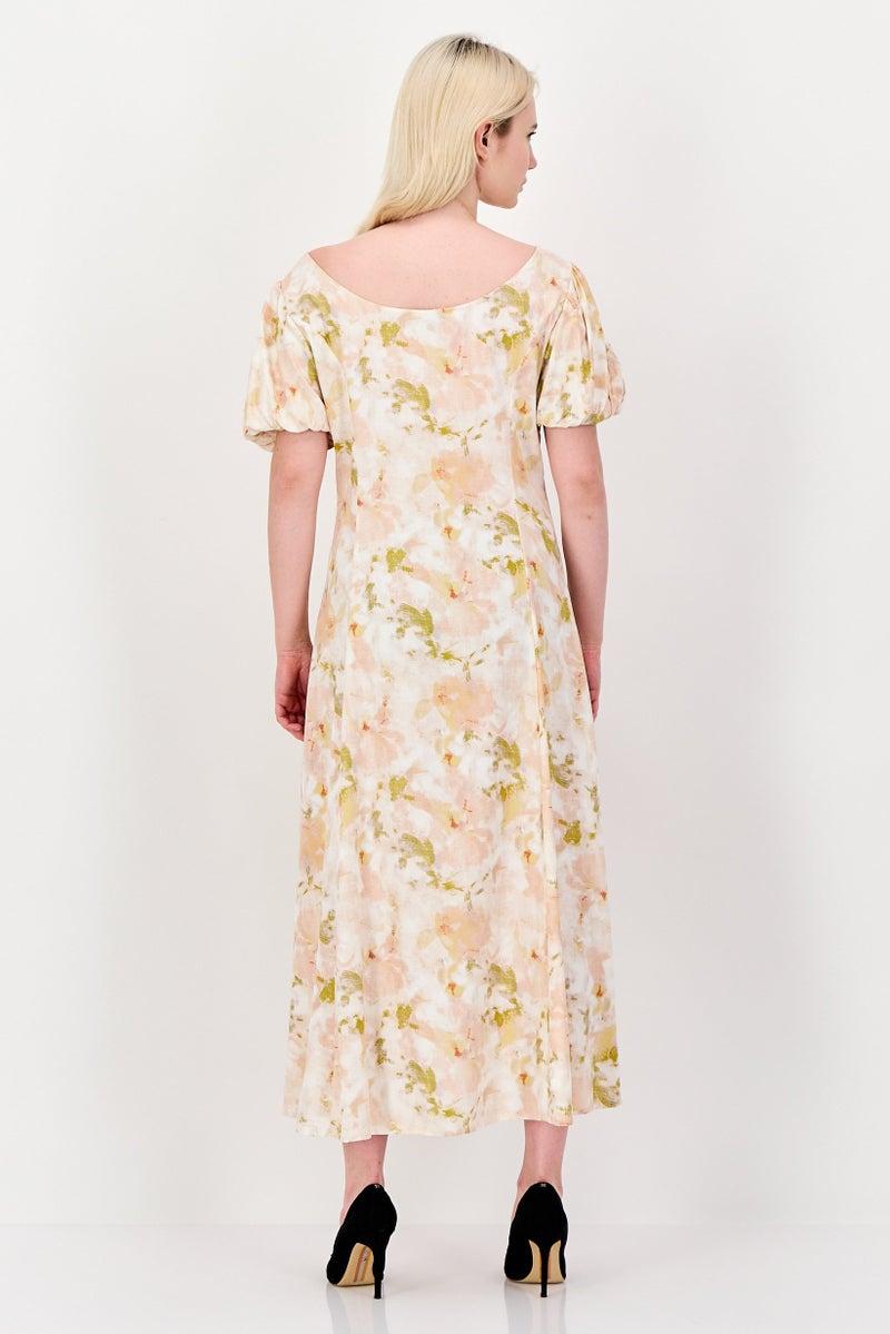 Kathy Ireland Women Floral Maxi Dress, Peach - Image 2