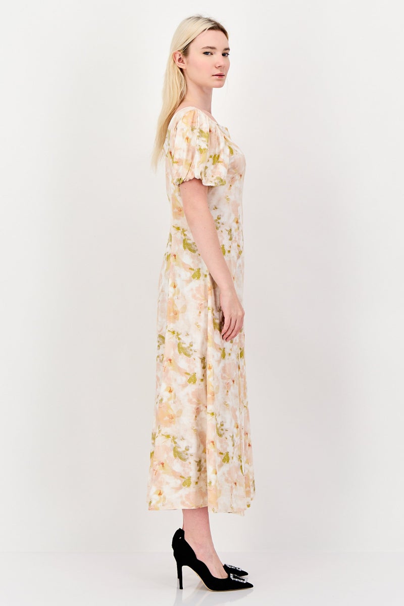 Kathy Ireland Women Floral Maxi Dress, Peach - Image 4