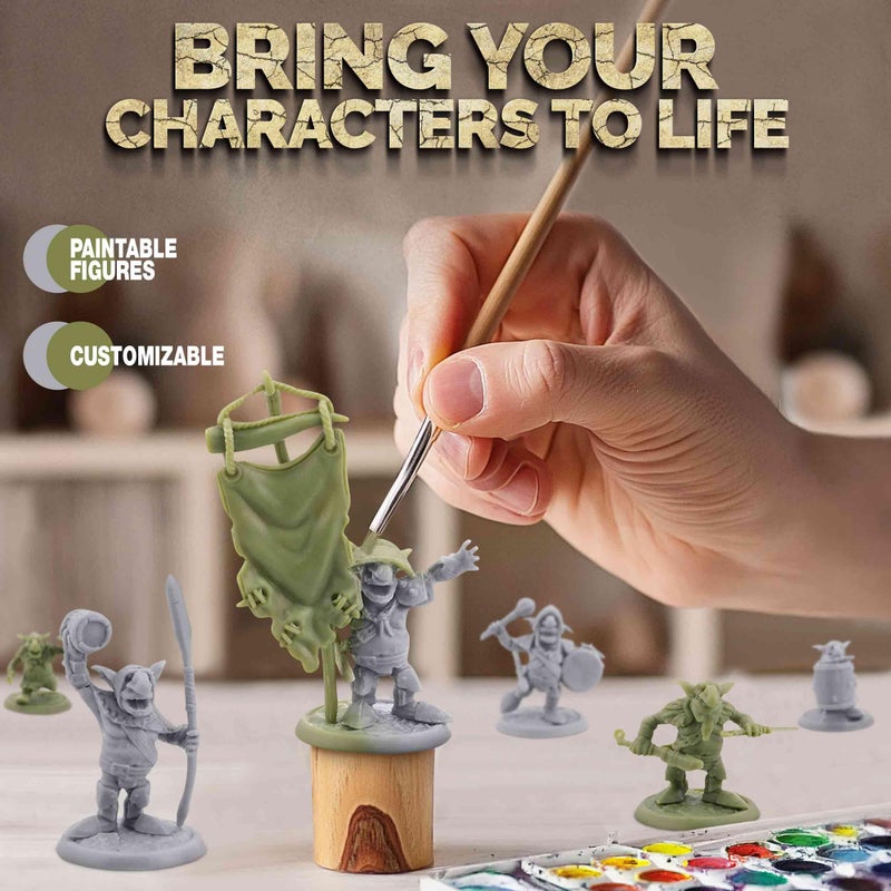 Path Gaming Fantasy Goblins Set â€“ 46 Unpainted 28mm Figures for DND Miniatures for Dungeons & Dragons, RPG Miniatures, Bulk Tabletop DND Monster Figures for D&D Games - Image 4