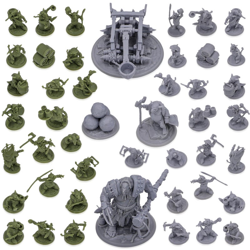 Path Gaming Fantasy Goblins Set â€“ 46 Unpainted 28mm Figures for DND Miniatures for Dungeons & Dragons, RPG Miniatures, Bulk Tabletop DND Monster Figures for D&D Games - Image 2