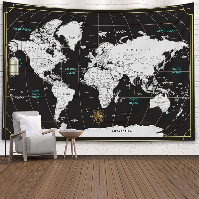 BPA World Map Wall World Geographical Distribution for Men 80X60 Inches - Image 1