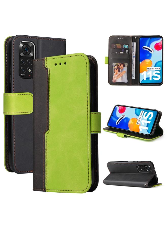 Case For Xiaomi Redmi Note 11 4G International/11S 4G International Stitching-Color PU Leather Phone Case