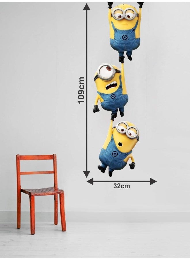 ARS Wall Minions Stickers for Living Room, Bedroom, Kids Room - Vinyl, Standard, Multicolour Size-109*32 cm - Image 3