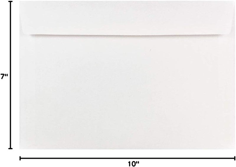 JAM Paper 7 x 10 Booklet Commercial Envelopes - White - 100/Pack - Image 3