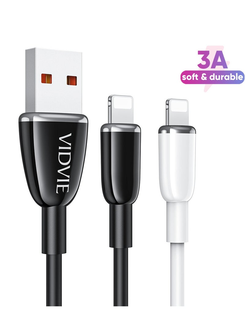 Vidvie - Vidvie CB4012i NYLON USB to Lightning Cable 3A 1.2m White - Image 1