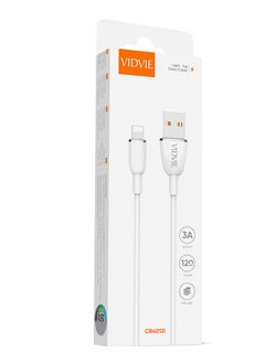 Vidvie CB4012i NYLON USB to Lightning Cable 3A 1.2m White