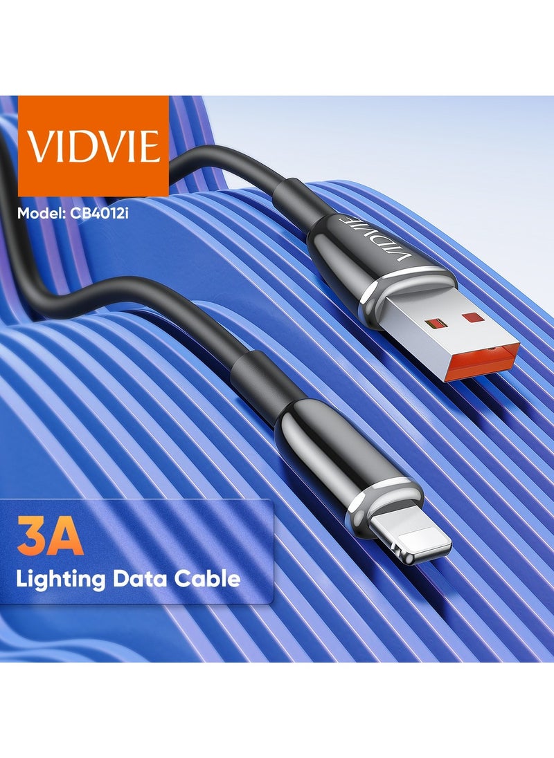 Vidvie - Vidvie CB4012i NYLON USB to Lightning Cable 3A 1.2m White - Image 1