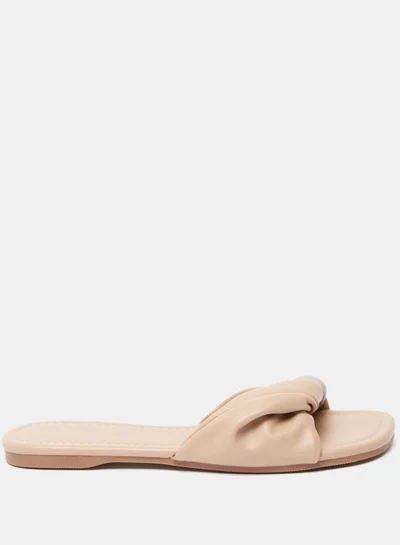 shoexpress Solid Open Toe Slip-On Flat Sandals
