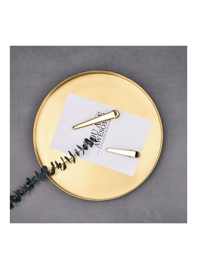 Sunspire European Style Golden Stainless Steel Circular Tray Gold 30cm, Jewelry Dish Cosmetics Organizer Bathroom Clutter Serving Platter Small Storage Tray - Image 3