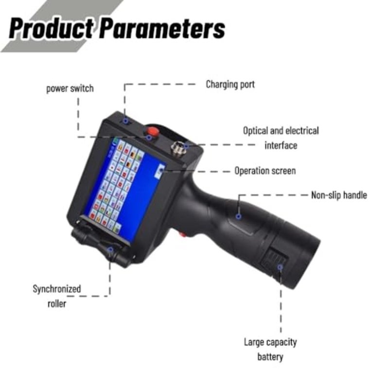Not Including Ink 600DPI, Portable Handheld Printer for Text/Barcode/Logo/QRCode/Counter/Batch Number/Date Coder Printing Height: 0.08-0.5Inch - Image 2