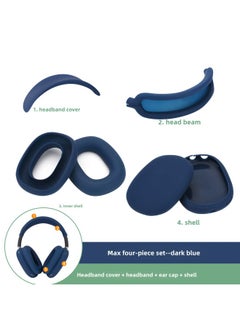 Generic Digital Computer/bluetooth Headset Case/bluetooth Headset Shell Protective Cover For Airpods Pro-Color:max Four-piece Set Dark Blue (head Beam + Beam + Ear Cap + Shell)-Model:Applicable To Airpods Max  - Image 1