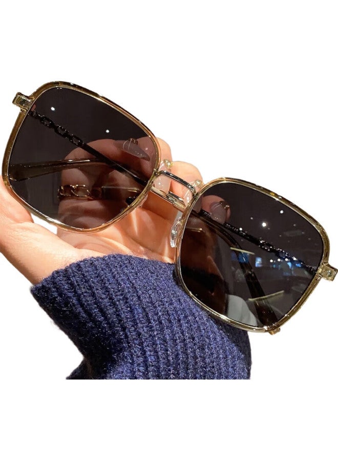 Lesca Lunetier Large Square Face-Slimming Sunglasses For Women New Trendy High-End Uv Protection Sunglasses
