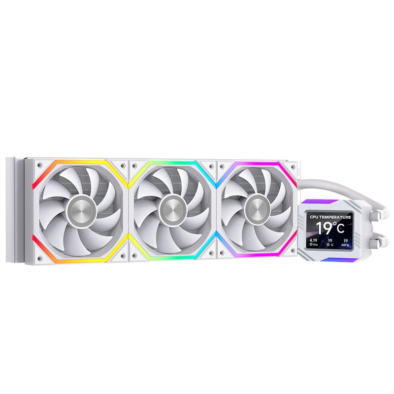 Jungle Leopard Astroshel V2G 360 Argb Water Cooling CPU Cooler|3 * 120mm PWM Fans with 2000RPM|Customizable LCD Digital Display Screen|for Intel LGA1851/1700/1200/115X AMD AM4/AM5(White-360mm) - Image 1