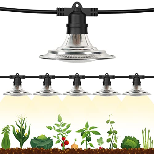 Espird Outdoor LED Grow Lights for Greenhouse 6-Light Waterproof String Grow Light, Full Spectrum LED Plant Grow Light Lamp, Waterproof Greenhouse Grow Lights for Seedling, Veg, Flower - Image 1