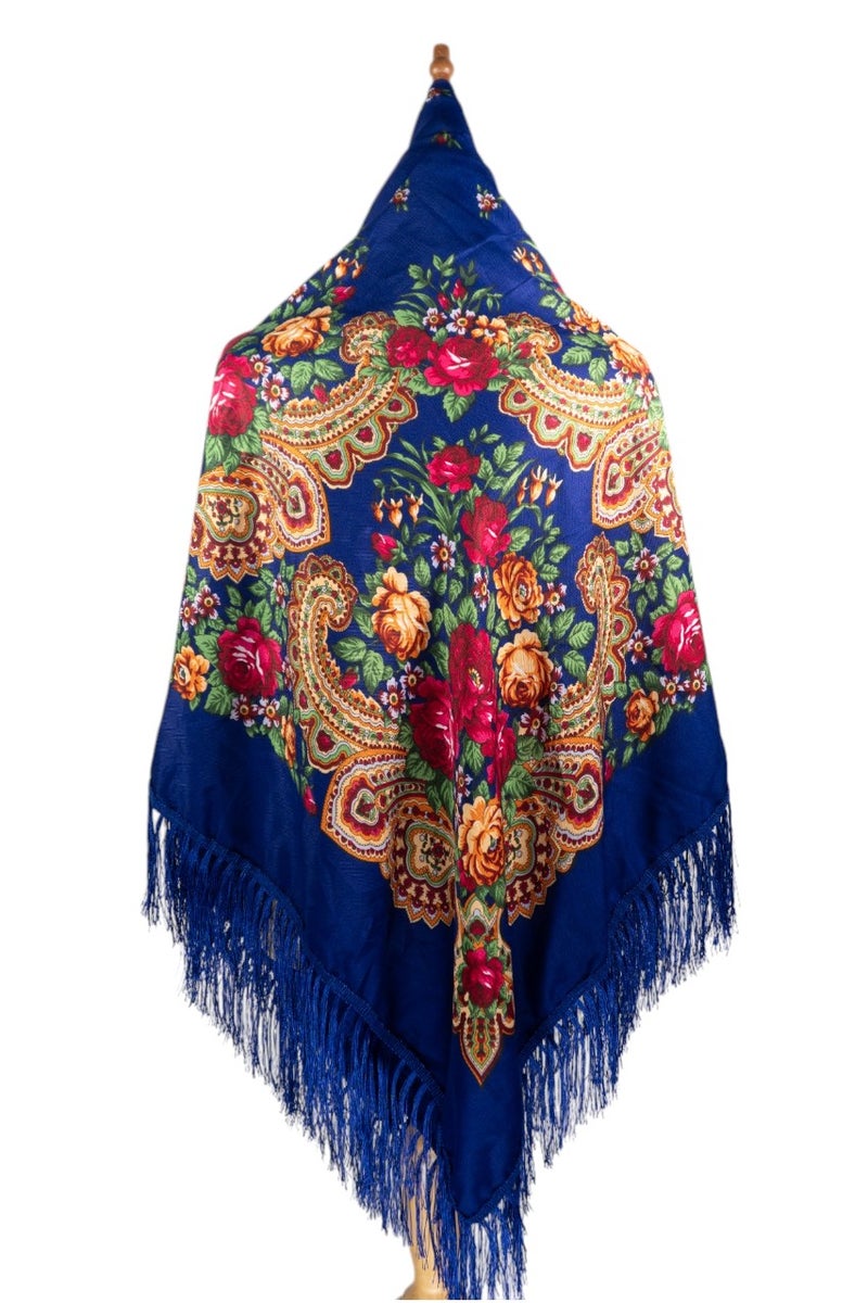 D'Daniela Eva Women's Eastern European Cotton Tassel Shawl - Image 1