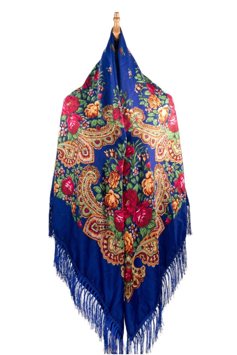 D'Daniela Eva Women's Eastern European Cotton Tassel Shawl - Image 3
