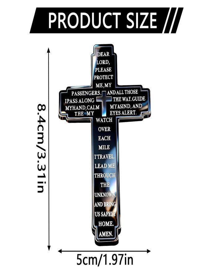 Cranviech Motorist Prayer Cross Car Visor Clip - Spiritual Protection Gift for New Drivers & Passengers, Religious Car Accessory for Safe Travels, Inspirational Vehicle Protection Blessing (Black) - Image 4