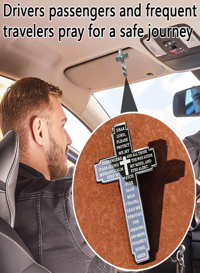 Cranviech Motorist Prayer Cross Car Visor Clip - Spiritual Protection Gift for New Drivers & Passengers, Religious Car Accessory for Safe Travels, Inspirational Vehicle Protection Blessing (Black) - Image 5