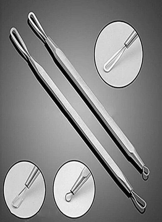 Doliva Stainless Steel Anti-Slid Handle Blackhead Remover Tools Kit with Case Acne removal tool/Blackhead Tweezers Pimple Removal Tool Acne Needle Set/Acne Extractor Tool, Pack of 5 - Image 4