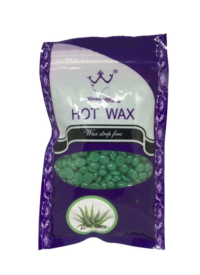 Konsung Beauty Hair Removal Hot Wax - Aloe Vera Green 300gm  - Image 1