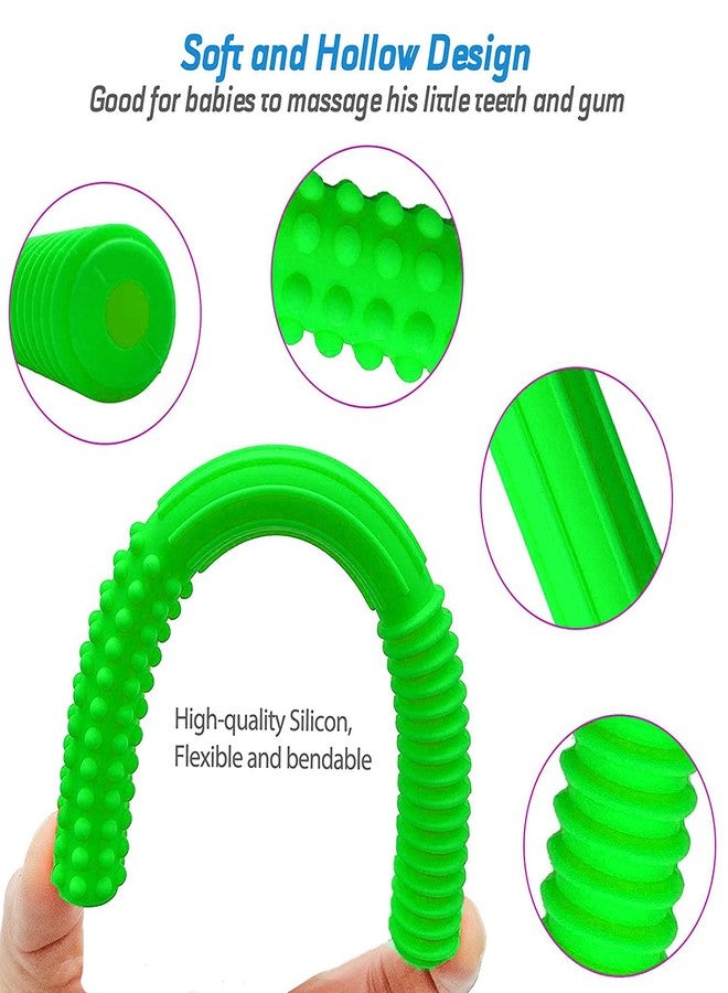 tekme Silicone Remote Teether for 6 to 12 Months Baby, 1Pc Hollow Teething Tube with 1 Brush, Helps Biting Skills Development, Teething Toys for Babies and Toddlers (Combo Pack), Multicolor - Image 5