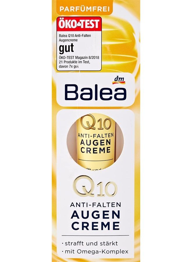 balea كريم العين المضاد للتجاعيد Q10 مع مركب أوميغا - خالي من العطور، خالي من PEG، نباتي، غير مختبر على الحيوانات - 15 مل من باليا - Image 3