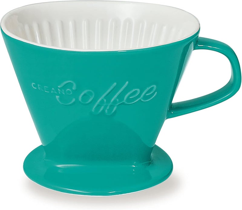 Creano XXL Porcelain Coffee Dripper Ceramic Cone Brewer - Filter Size 4 Green - huge and heavy quality 800gr/28oz - 6 Colours availeble - Image 1