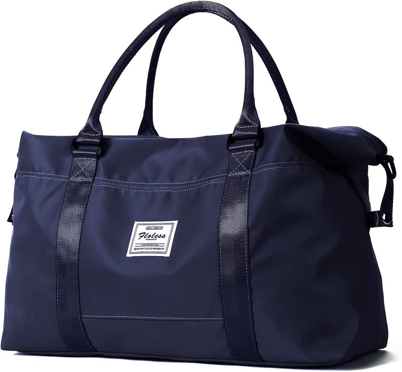 SEAFEW Dark Blue Sport Travel Duffle Bag Large Gym Tote Bags for Women, Weekender Carry on Bags for Airplane, Ladies Beach Overnight Waterproof Luggage Bags with Wet Pocket - Image 1