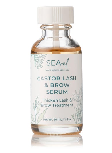 Sea-El Sea El Castor Lash & Brow Serum Organic Castor Oil Rosemary Oil & Black Seed Oil Hair Conditioner - Eyelashes & Eyebrow Thickening & Growth Essentials for Women & Men - 1 fl oz Bottle 