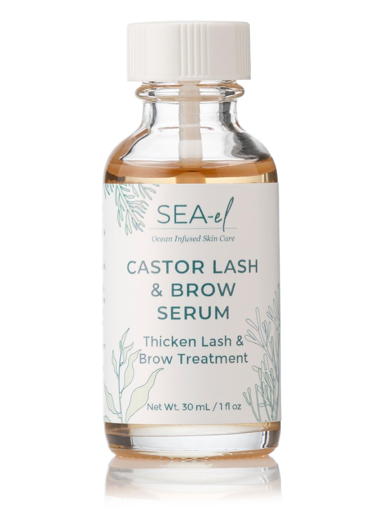 Sea-El - Sea El Castor Lash & Brow Serum Organic Castor Oil Rosemary Oil & Black Seed Oil Hair Conditioner - Eyelashes & Eyebrow Thickening & Growth Essentials for Women & Men - 1 fl oz Bottle - Image 1