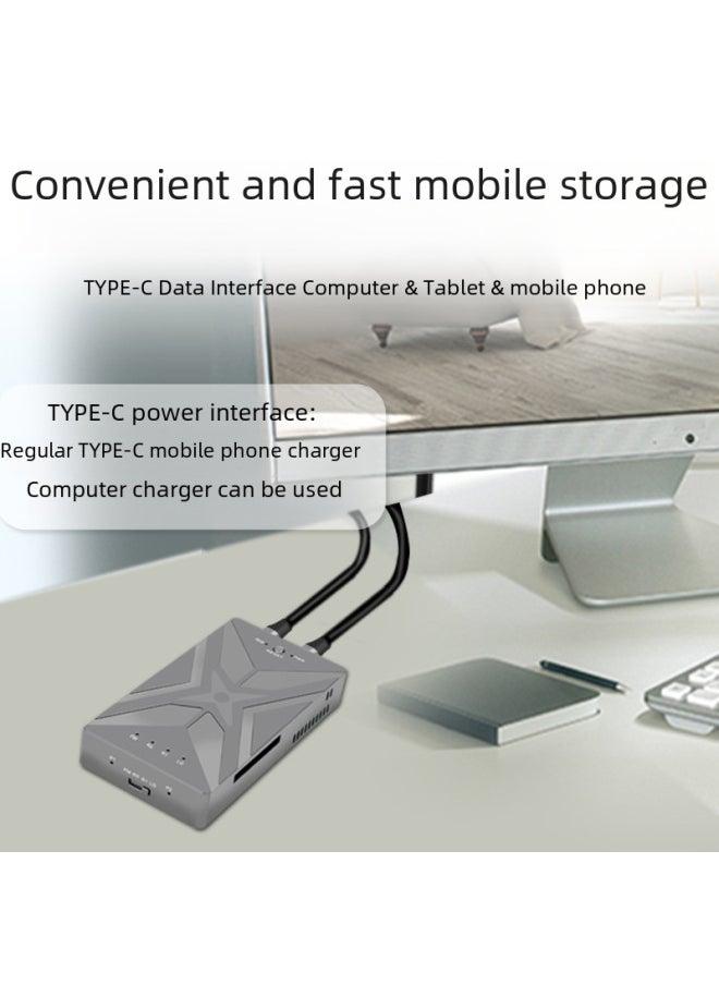 Generic M.2 Nvme Ssd Raid Array Mobile Hard Drive Box Usb3.2 Gen2x2 20g 586r Digital Computer Mobile Hard Drive Case-Color:Dark Gray  - Image 3