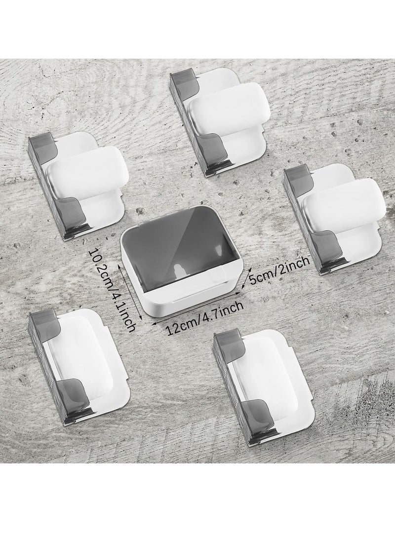 Oasisgalore - 4 PCS Bar Soap Holder Dish with Lid，Wall Mounted Soap Box Tray Soap Container for Bathroom - Image 1