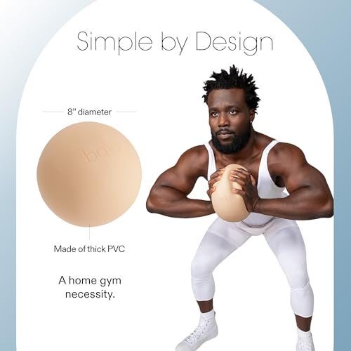 Bala Non-Weighted Exercise Ball (Sand) - 8" Yoga Ball for Barre, Stretching, Strength & Core Training - Small Pilates Ball Workout Accessory with Mini Pump for Home Gym & Fitness Routines - Image 4