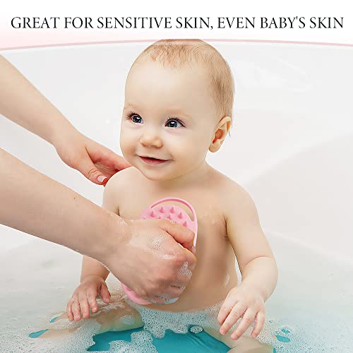 KQNBI Silicone Body Scrubber, Silicone Loofah, 2 Pcs Silicone Shower Scrubber, Exfoliating Silicone Shower Scrubber, 2 in 1 Silicone Body Scrub Brush Scalp Massager Shampoo Brush for All Skin Men Women Kids - Image 4