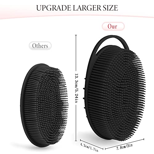 KQNBI Silicone Body Scrubber, Silicone Loofah, 2 Pcs Silicone Shower Scrubber, Exfoliating Silicone Shower Scrubber, 2 in 1 Silicone Body Scrub Brush Scalp Massager Shampoo Brush for All Skin Men Women Kids - Image 5