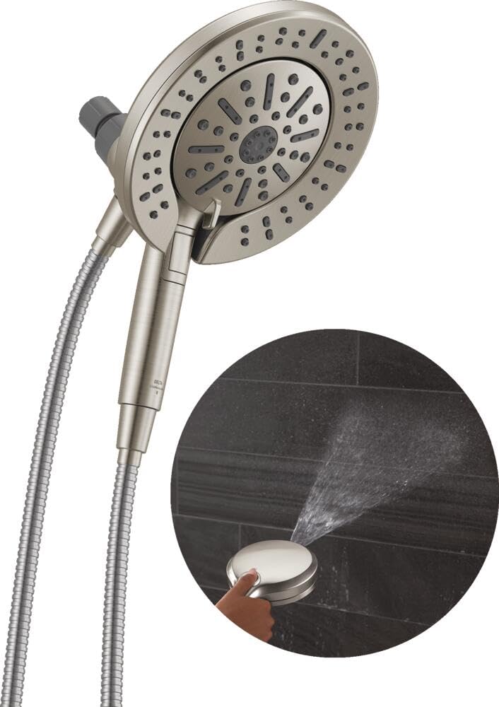 Delta 6-Setting In2ition 2-in-1 Dual Shower Head with Handheld High Pressure ProClean Spray, Brushed Nickel Detachable Shower Head with Hose, 1.75 GPM Flow Rate, Satin Nickel 75655SN - Image 1