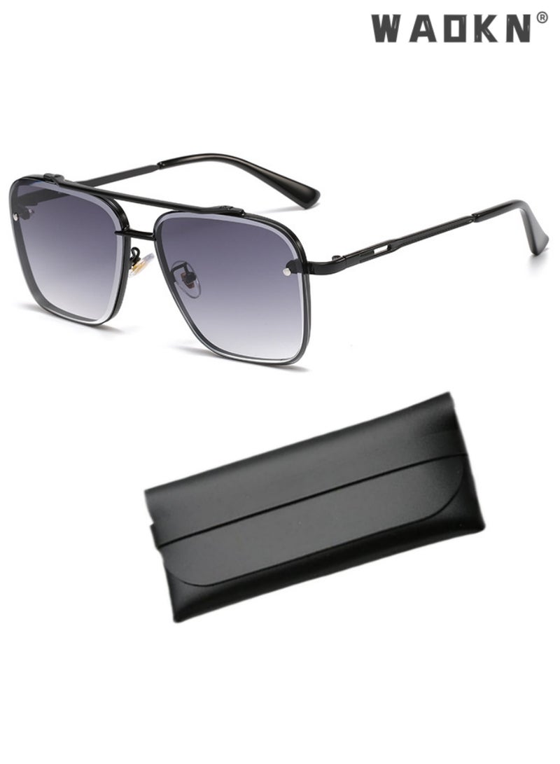 WAOKN Aviator Sunglasses for Men Women UV400 Protection Sun Glasses with Metal Frame Fashion Anti-Glare Sun Shades for Driving Fishing Traveling with,Lightweight Metal Frame Sun Glasses UV400 Protection - Image 1