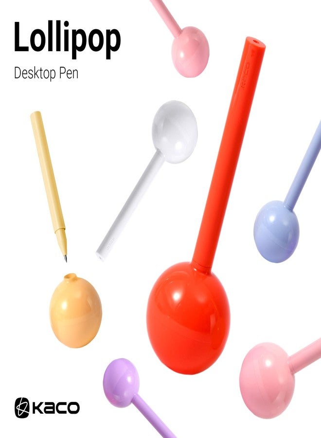 كاكو قلم حبر جاف من كاكو على شكل مصاصة، قلم مكتبي بحبر أسود، رأس رفيع 0.5 مم (أصفر) - Image 5