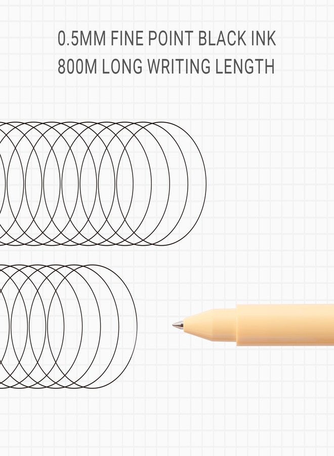 كاكو قلم حبر جاف من كاكو على شكل مصاصة، قلم مكتبي بحبر أسود، رأس رفيع 0.5 مم (أصفر) - Image 4