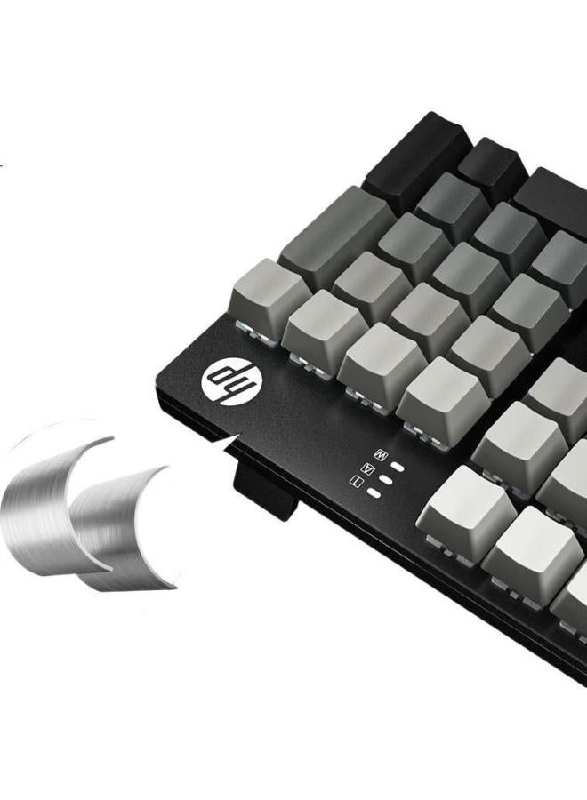 Hp Mechanical Keyboard, Wired Gaming Keyboard For Office And Esports, Compatible With Desktops And Laptops, Side Engraved With Gradient Haze Gray And White, Blue Switch, 104 Keys - Image 3