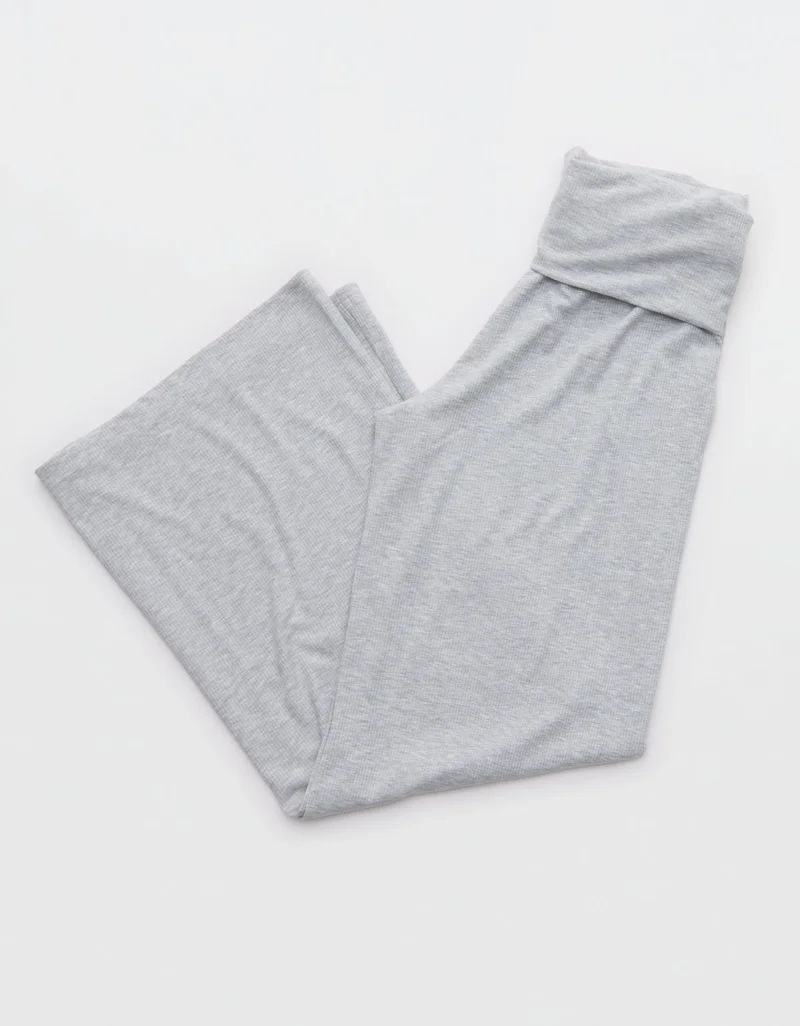 Aerie  OFFLINE By Aerie Thumbs Up Ribbed Foldover Trouser for Women | Best Price UAE