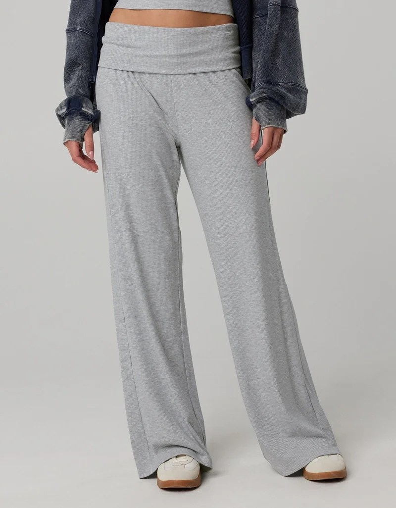 Aerie OFFLINE By Aerie Thumbs Up Ribbed Foldover Trouser