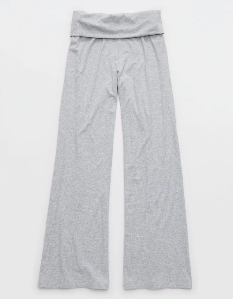 Aerie  OFFLINE By Aerie Thumbs Up Ribbed Foldover Trouser for Women | Best Price UAE
