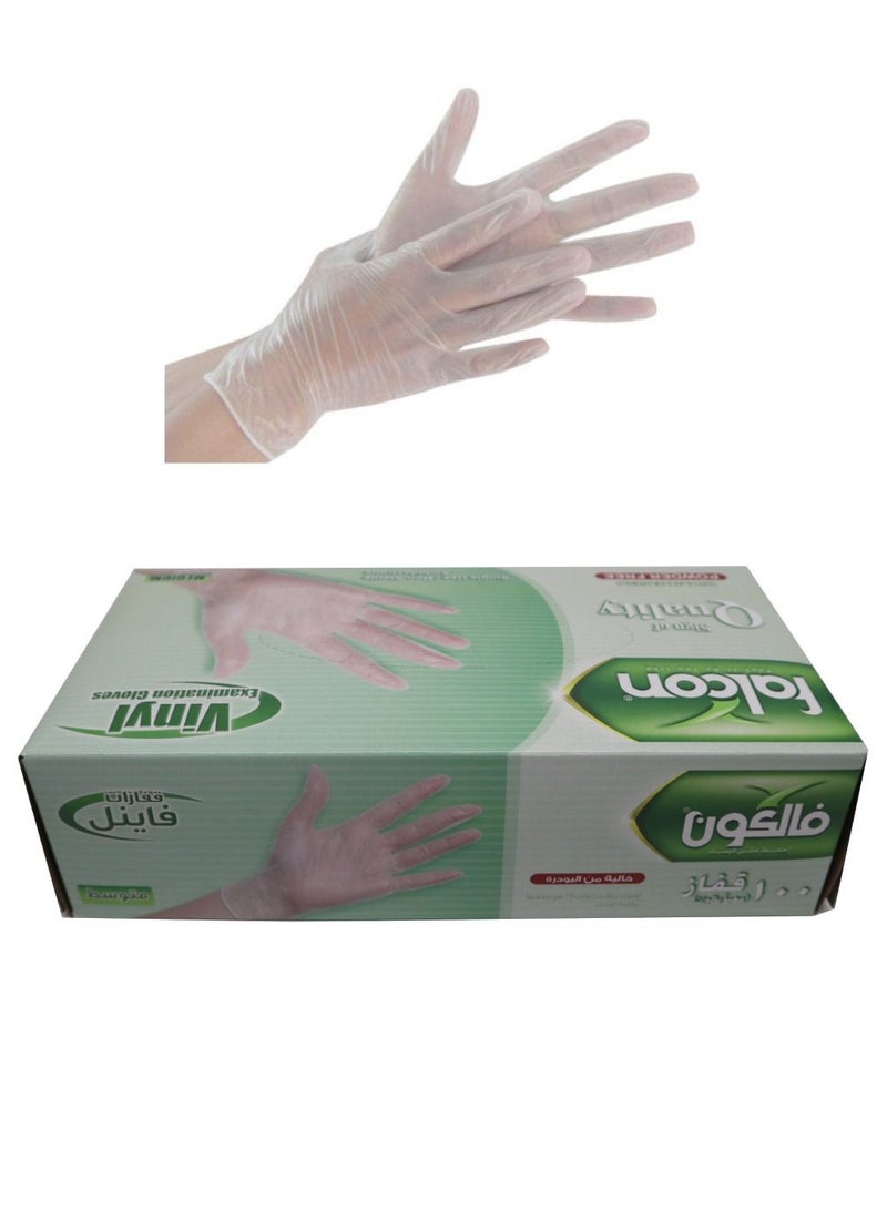 Falcon 100-Pieces Disposable Clear Powder Free Vinyl Gloves - Image 2