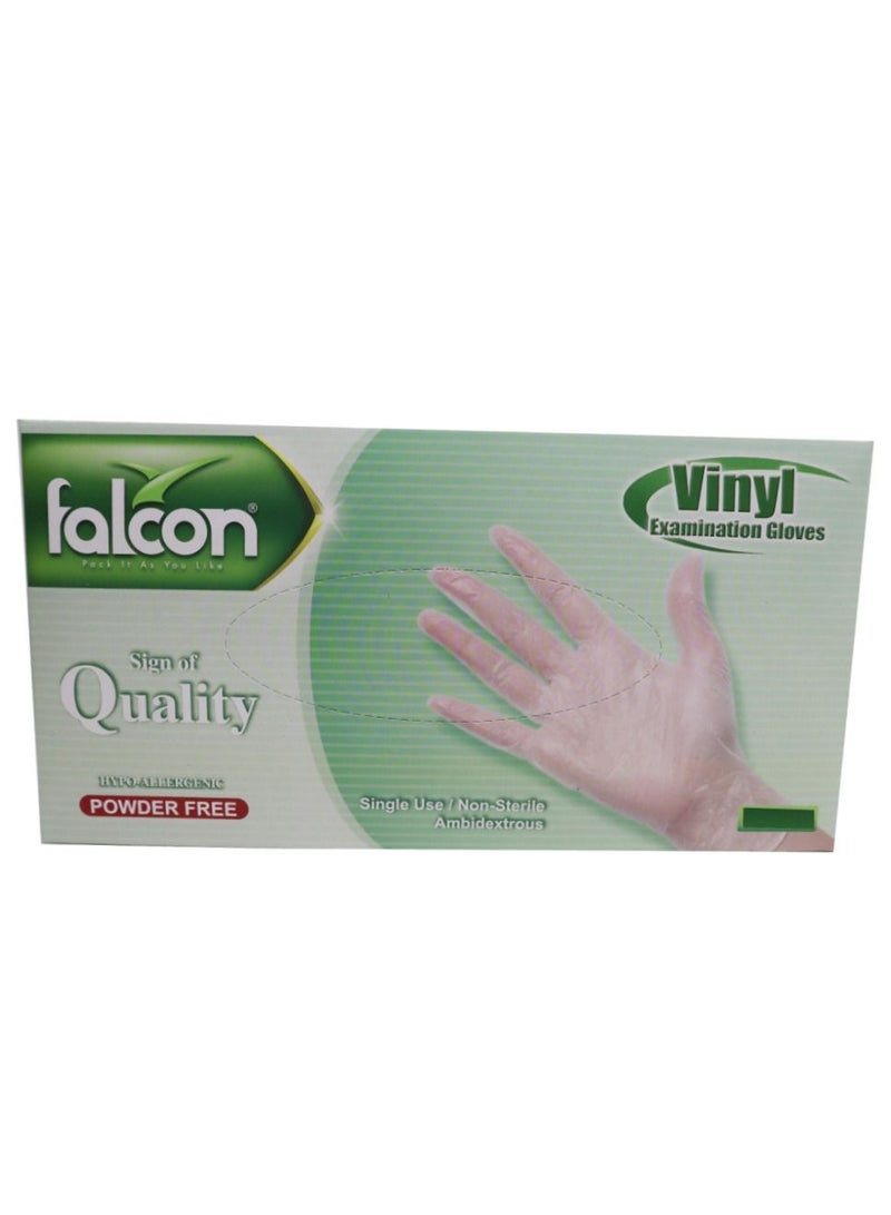 Falcon 100-Pieces Disposable Clear Powder Free Vinyl Gloves - Image 5