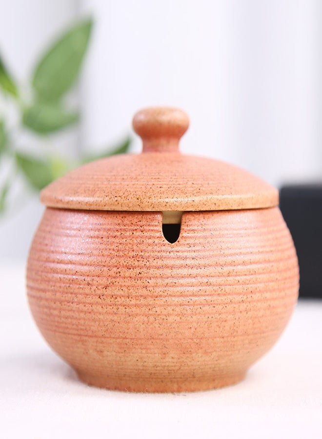 Ceramic Ashtray with Lid and Sink Ash Holder for Smokers Desktop Smoking Ash Tray for Home Office Use & Decoration - Image 1