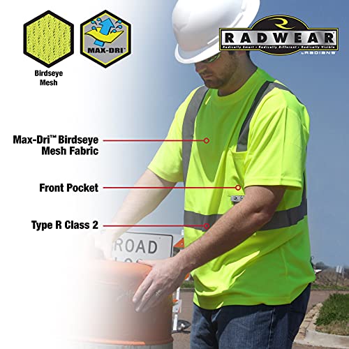 Radians unisex adult St11 Industrial Safety Shirt Short Sleeve, Safety Green, 5X-Large US - Image 4