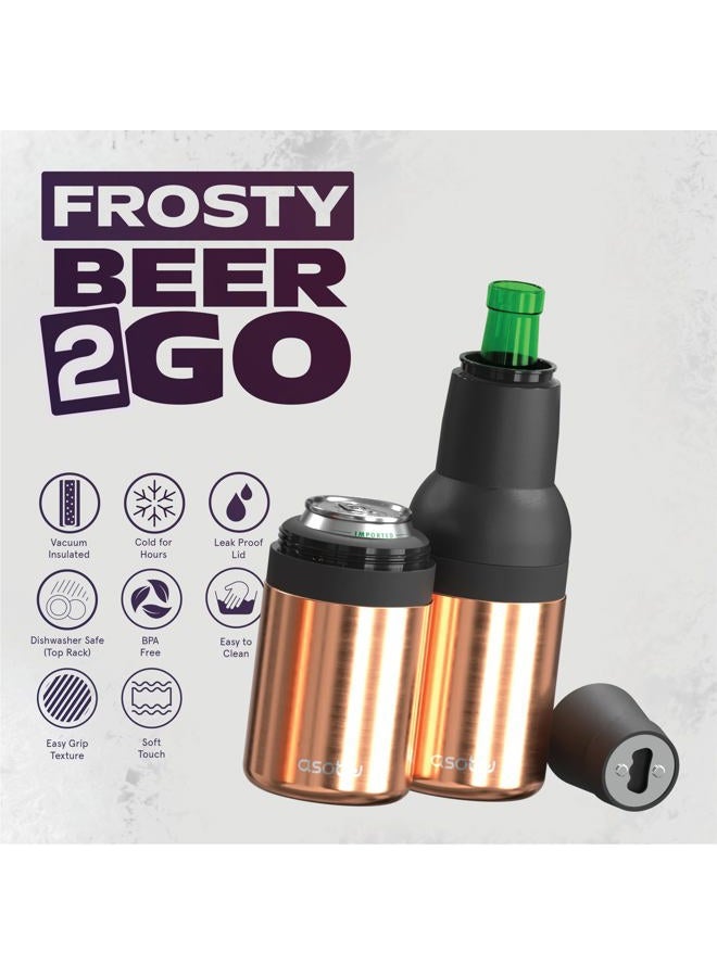 asobu Frosty Beer 2 Go Vacuum Insulated Double Walled Stainless Steel Premium Beer Bottle and Can Holder, Gifts for Men, Beer Gadgets, Drinks Cooler with Bottle Opener - Image 4